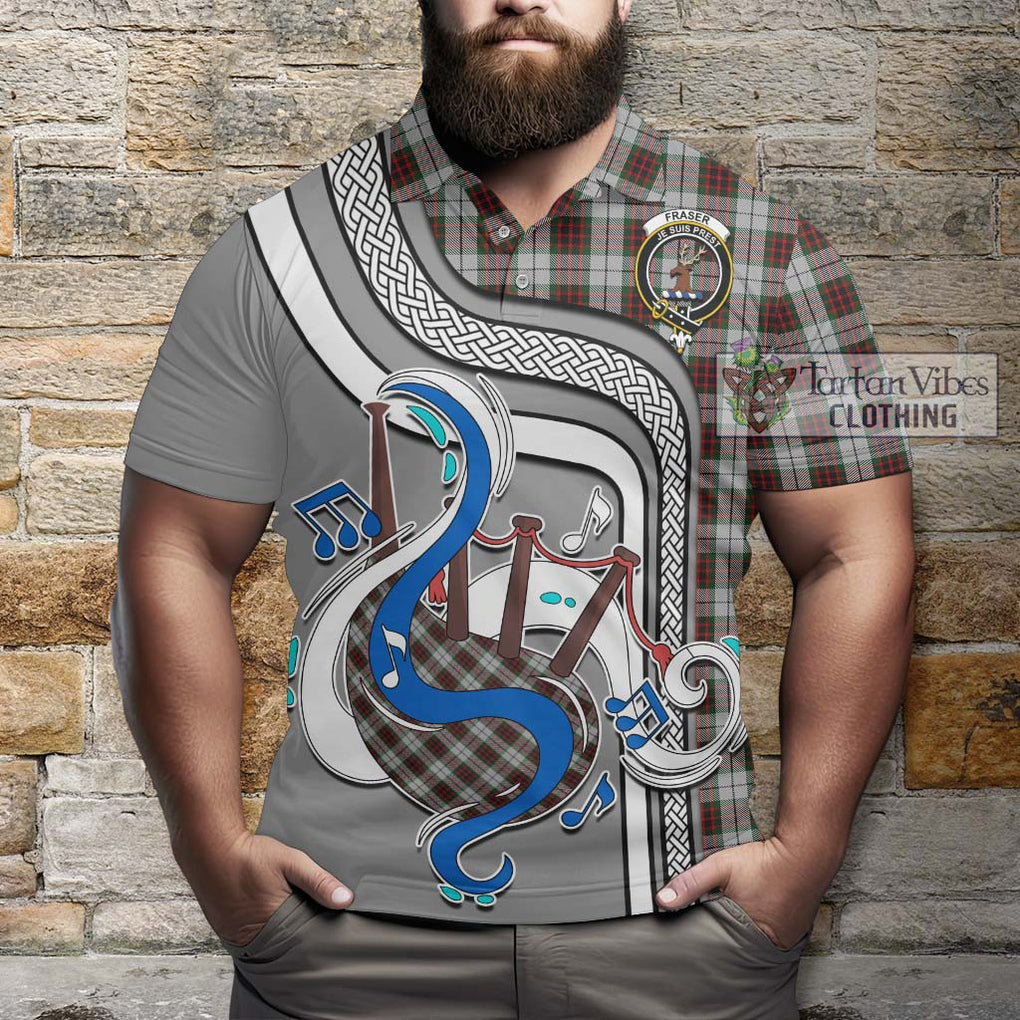 Tartan Vibes Clothing Fraser Dress Tartan Polo Shirt with Epic Bagpipe Style