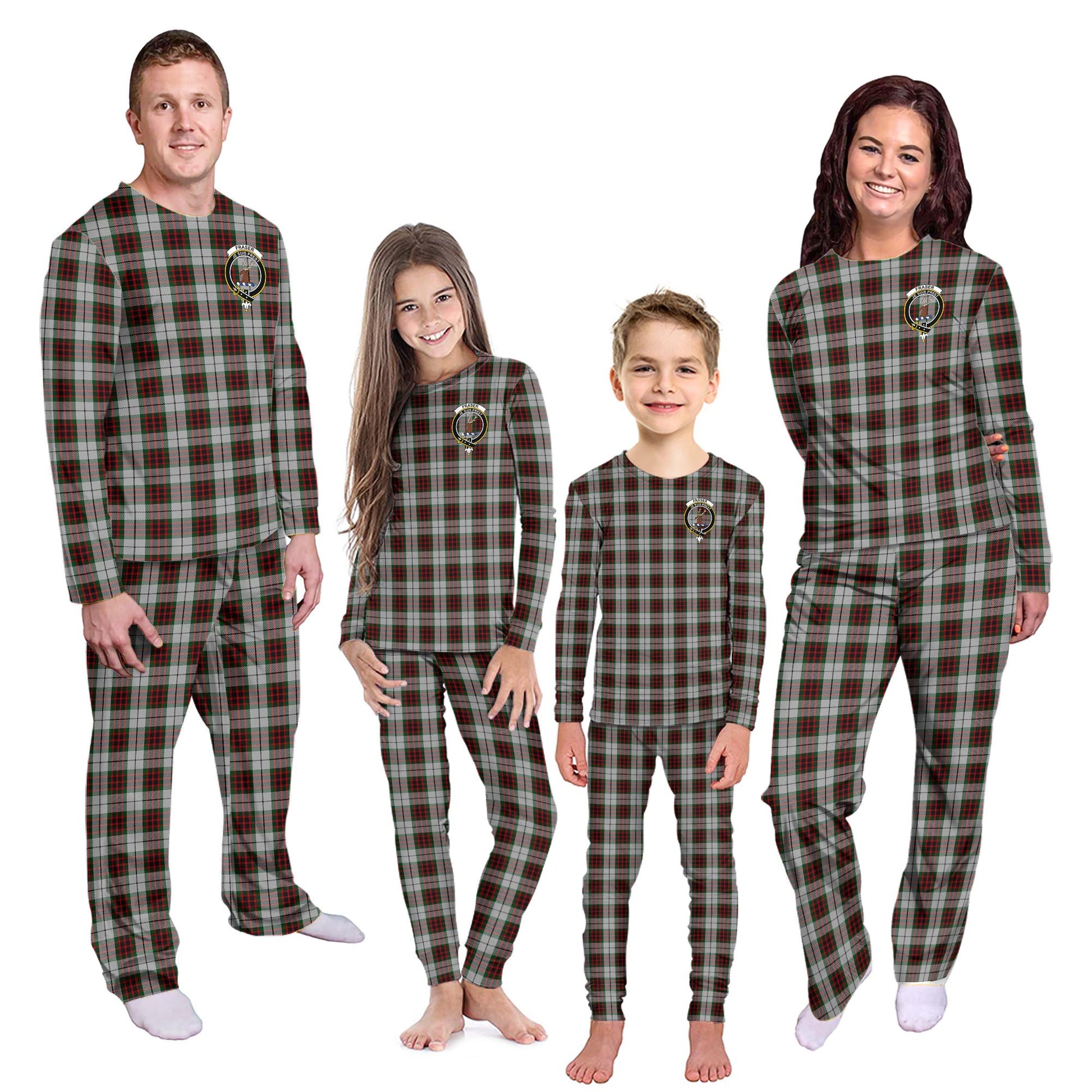 Fraser Dress Tartan Pajamas Family Set with Family Crest Kid - Tartan Vibes Clothing