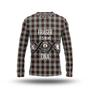 Fraser Dress Tartan Long Sleeve T-Shirt with Family Crest DNA In Me Style