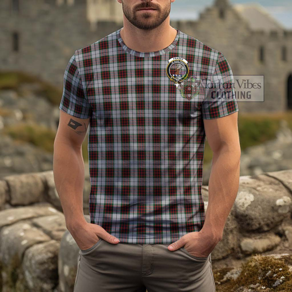 Fraser Dress Tartan Cotton T-Shirt with Family Crest Men's Shirt - Tartanvibesclothing Shop