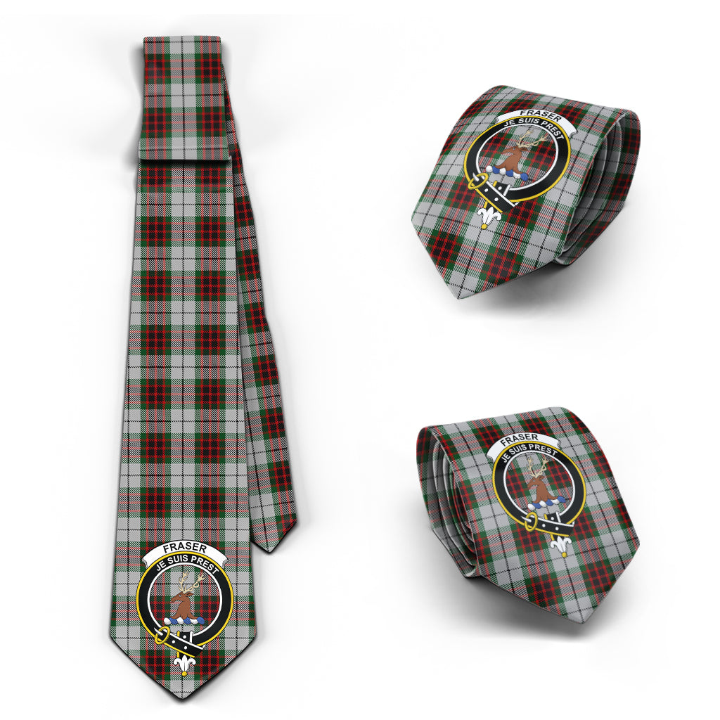 Fraser Dress Tartan Classic Necktie with Family Crest Necktie One Size - Tartan Vibes Clothing