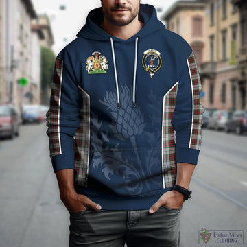 Fraser Dress Tartan Hoodie with Family Crest and Scottish Thistle Vibes Sport Style