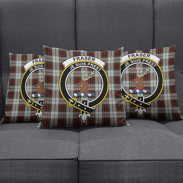 Fraser Dress Tartan Pillow Cover with Family Crest