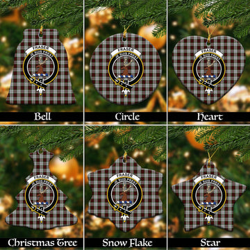 Fraser Dress Tartan Christmas Ceramic Ornaments with Family Crest