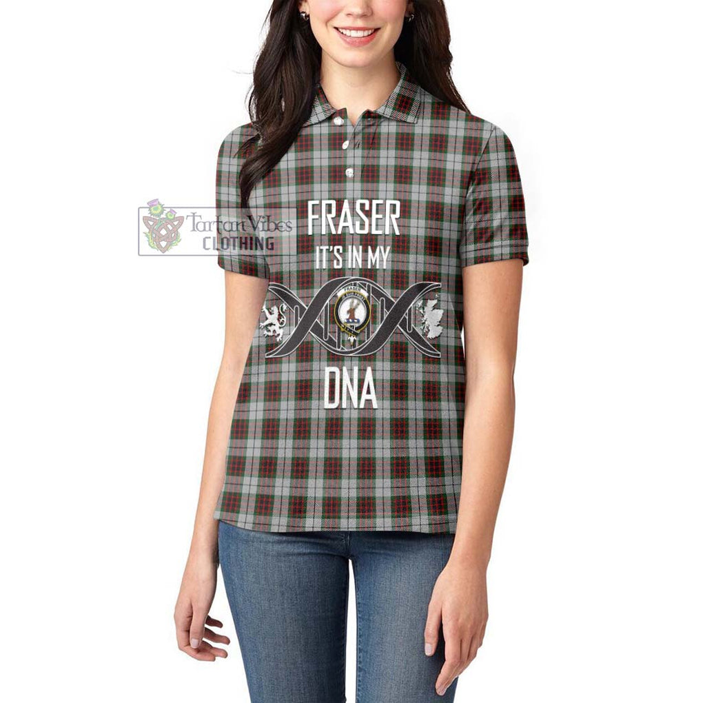 Fraser Dress Tartan Women's Polo Shirt with Family Crest DNA In Me Style Women - Tartanvibesclothing Shop