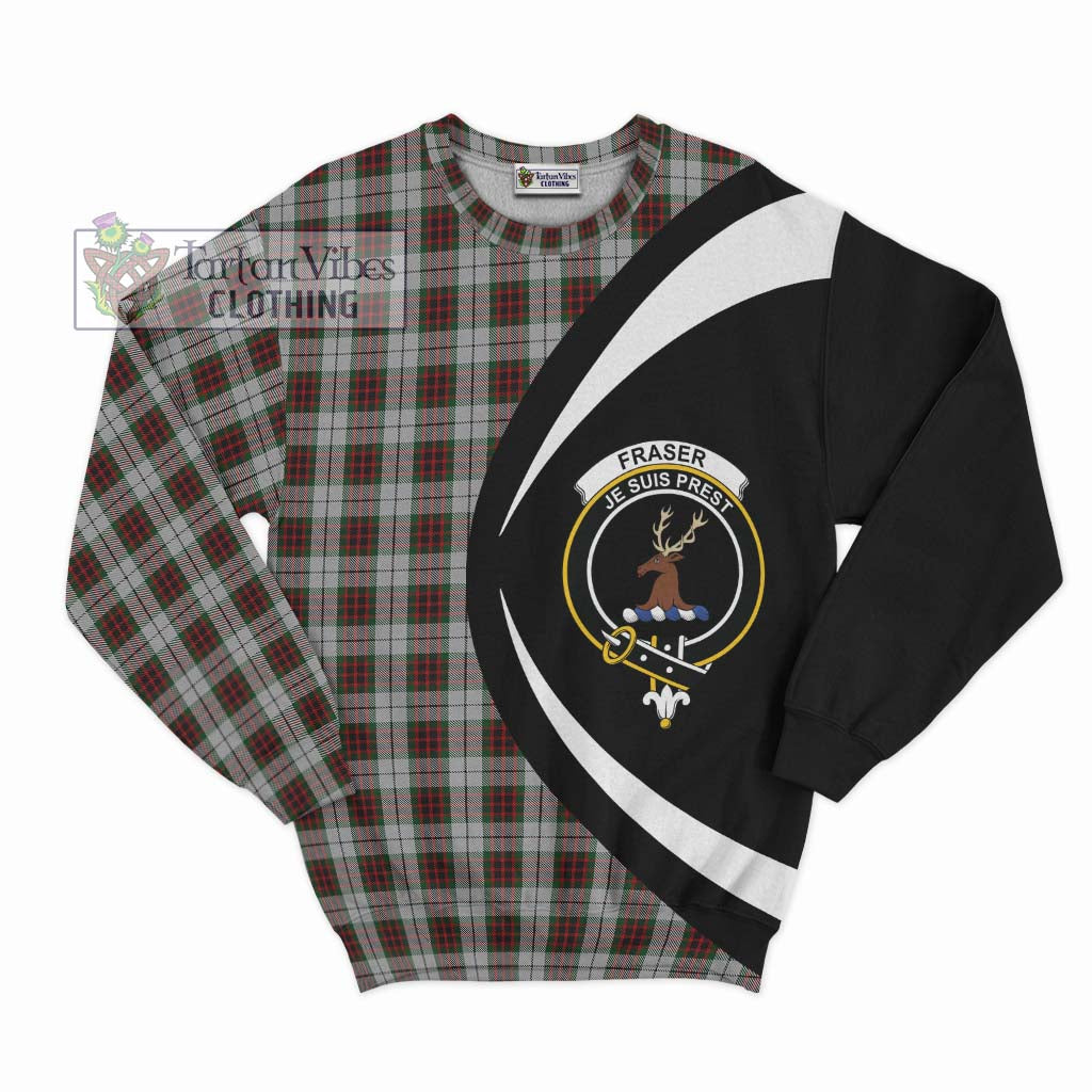 Fraser Dress Tartan Sweatshirt with Family Crest Circle Style Unisex - Tartan Vibes Clothing