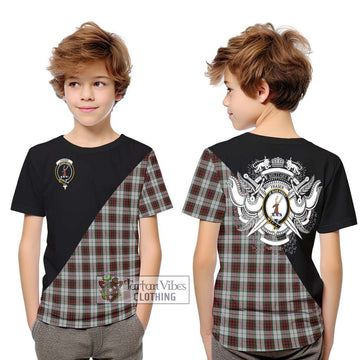 Fraser Dress Tartan Kid T-Shirt with Family Crest and Military Logo Style