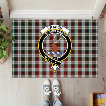 Fraser Dress Tartan Door Mat with Family Crest