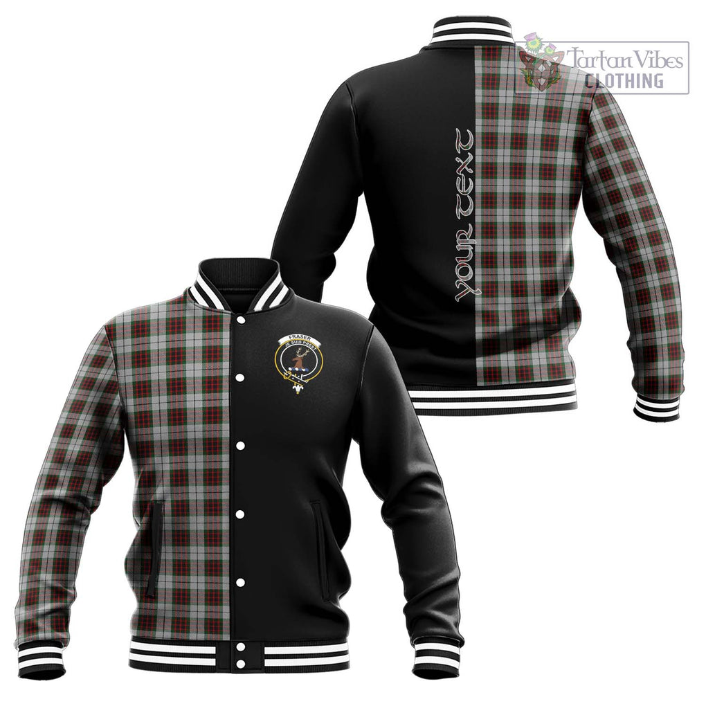 Fraser Dress Tartan Baseball Jacket with Family Crest and Half Of Me Style Unisex - Tartanvibesclothing Shop