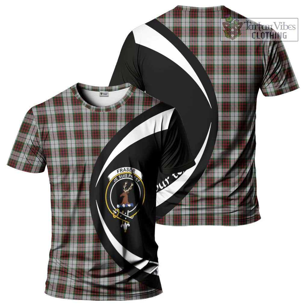 Tartan Vibes Clothing Fraser Dress Tartan T-Shirt with Family Crest Circle Style