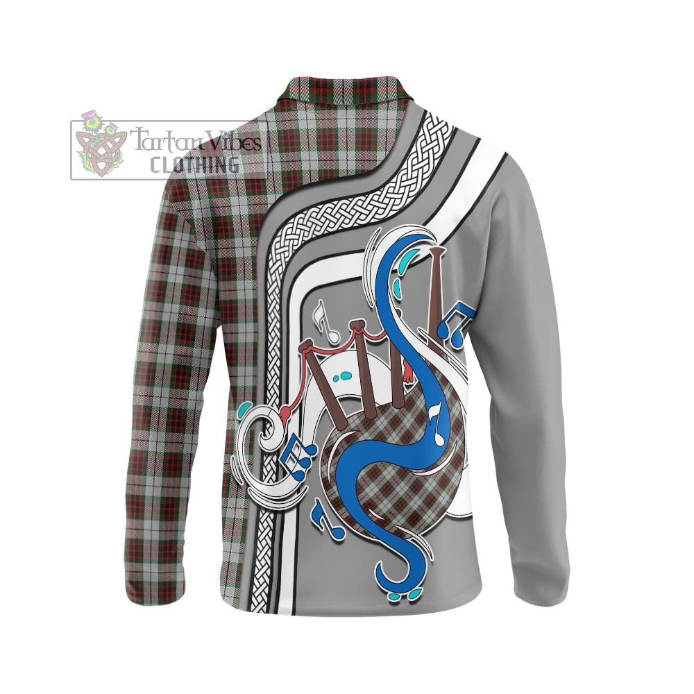 Tartan Vibes Clothing Fraser Dress Tartan Long Sleeve Polo Shirt with Epic Bagpipe Style