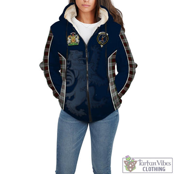 Fraser Dress Tartan Sherpa Hoodie with Family Crest and Lion Rampant Vibes Sport Style