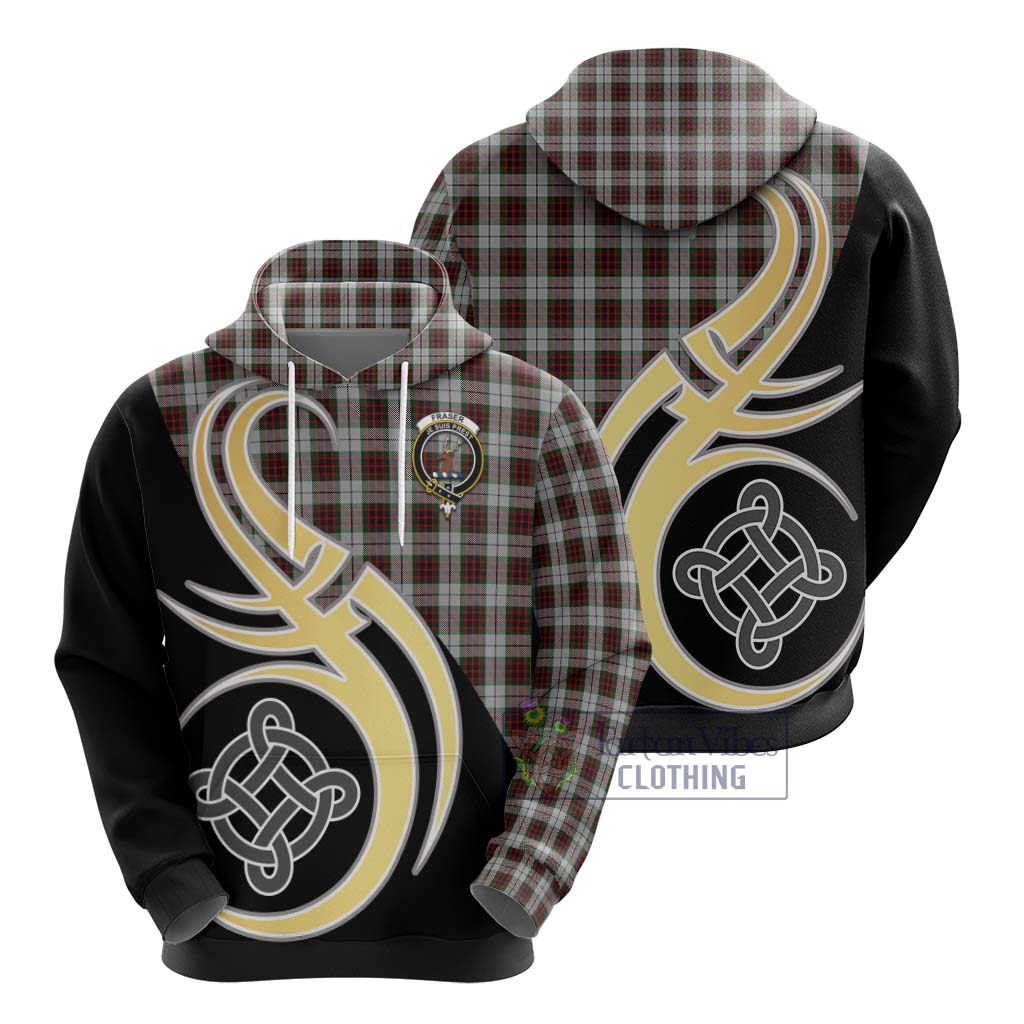 Fraser Dress Tartan Hoodie with Family Crest and Celtic Symbol Style - Tartan Vibes Clothing