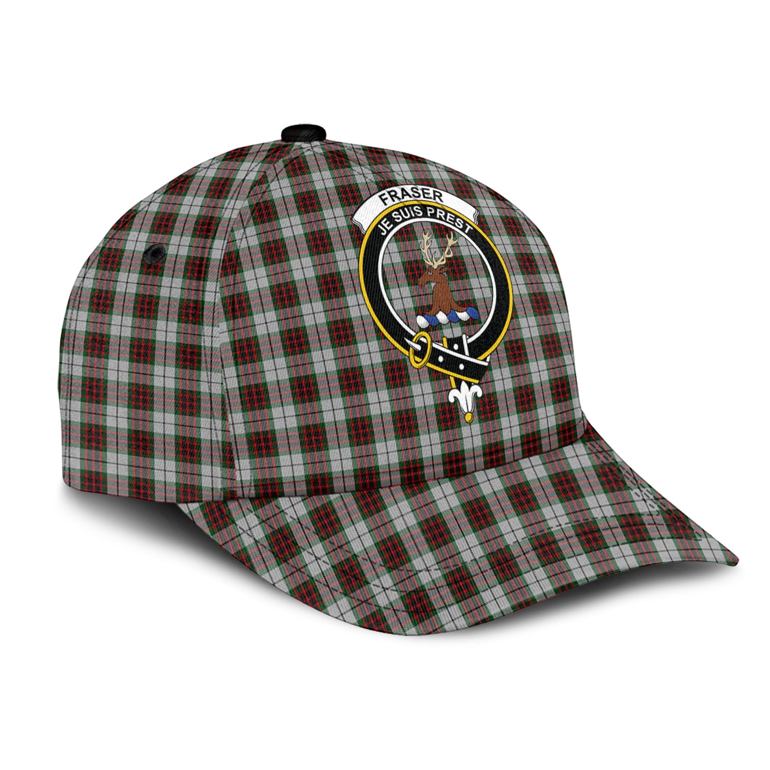 Fraser Dress Tartan Classic Cap with Family Crest - Tartan Vibes Clothing