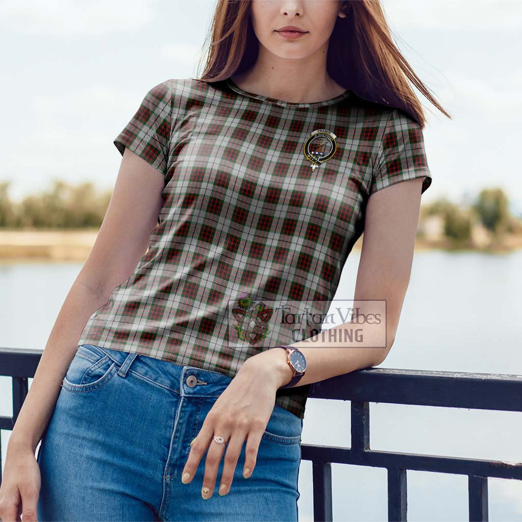 Fraser Dress Tartan Cotton T-Shirt with Family Crest Women's Shirt - Tartanvibesclothing Shop