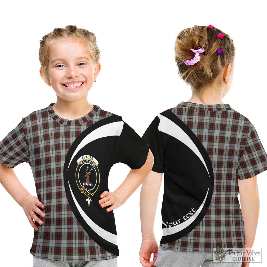 Fraser Dress Tartan Kid T-Shirt with Family Crest Circle Style - Tartan Vibes Clothing