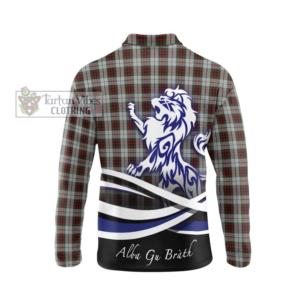 Fraser Dress Tartan Long Sleeve Polo Shirt with Alba Gu Brath Regal Lion Emblem - Tartanvibesclothing Shop