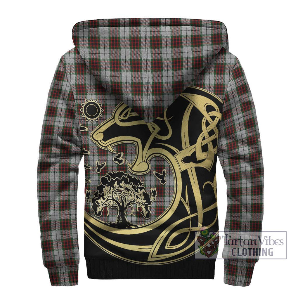 Fraser Dress Tartan Sherpa Hoodie with Family Crest Celtic Wolf Style - Tartan Vibes Clothing