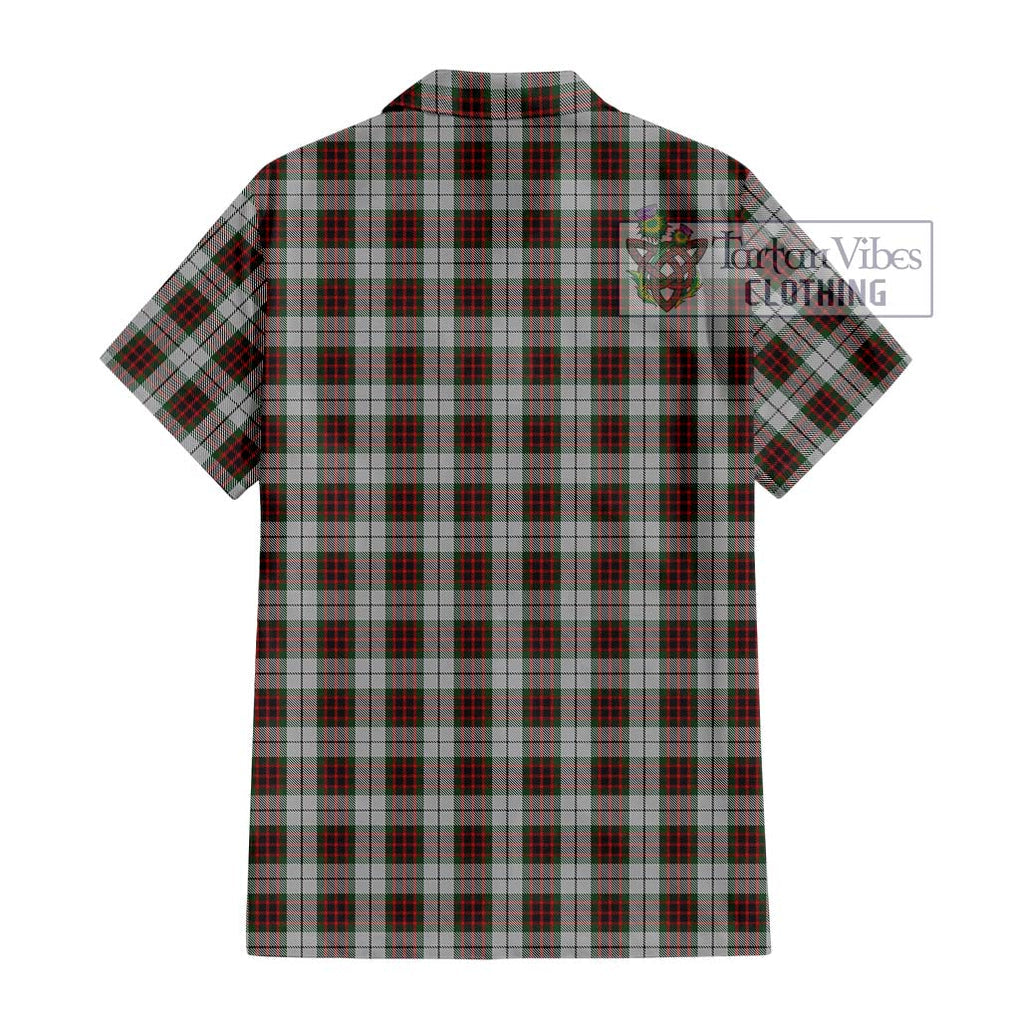 Fraser Dress Tartan Short Sleeve Button Shirt with Family Crest DNA In Me Style - Tartanvibesclothing Shop