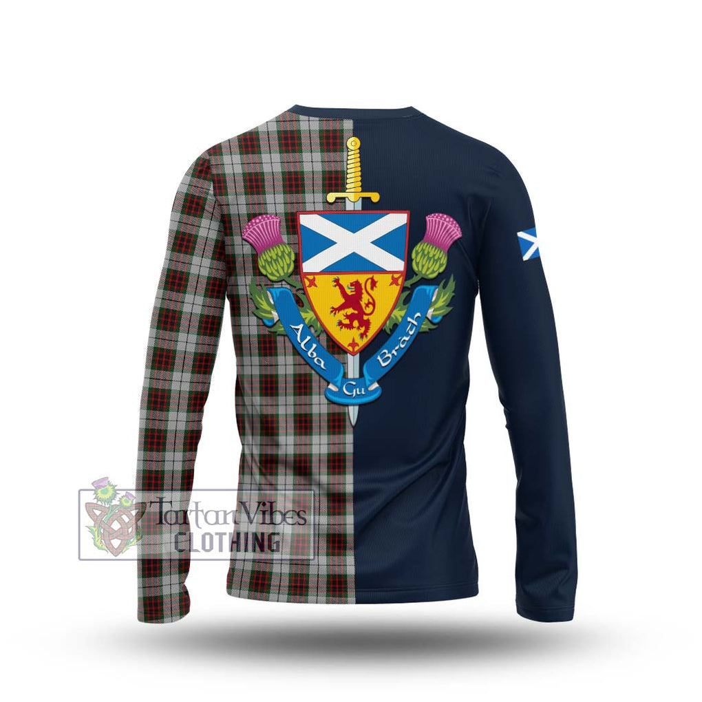 Tartan Vibes Clothing Fraser Dress Tartan Long Sleeve T-Shirt with Scottish Lion Royal Arm Half Style