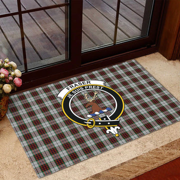 Fraser Dress Tartan Door Mat with Family Crest