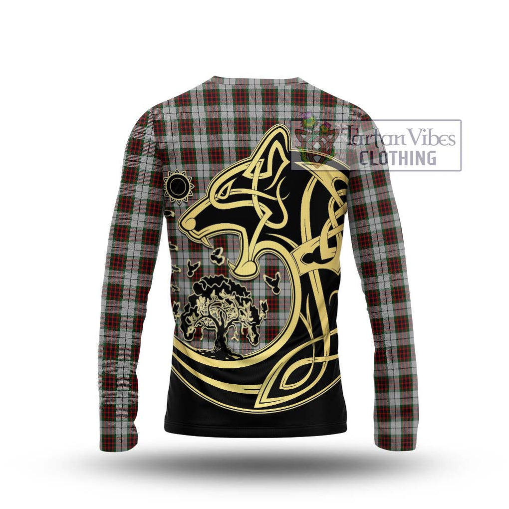 Fraser Dress Tartan Long Sleeve T-Shirt with Family Crest Celtic Wolf Style - Tartan Vibes Clothing