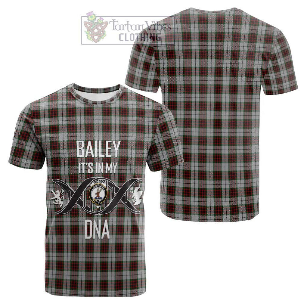 Tartan Vibes Clothing Fraser Dress Tartan Cotton T-shirt with Family Crest DNA In Me Style