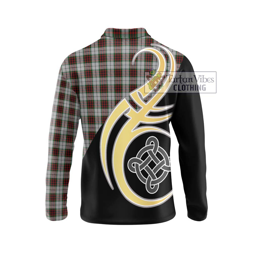 Fraser Dress Tartan Long Sleeve Polo Shirt with Family Crest and Celtic Symbol Style - Tartan Vibes Clothing