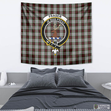 Fraser Dress Tartan Tapestry Wall Hanging and Home Decor for Room with Family Crest