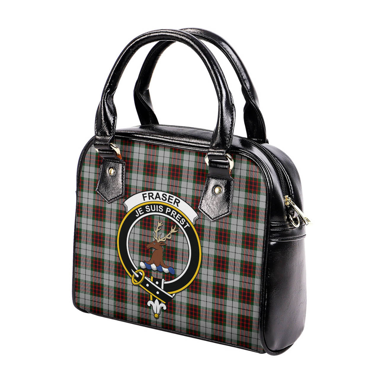 Fraser Dress Tartan Shoulder Handbags with Family Crest - Tartanvibesclothing