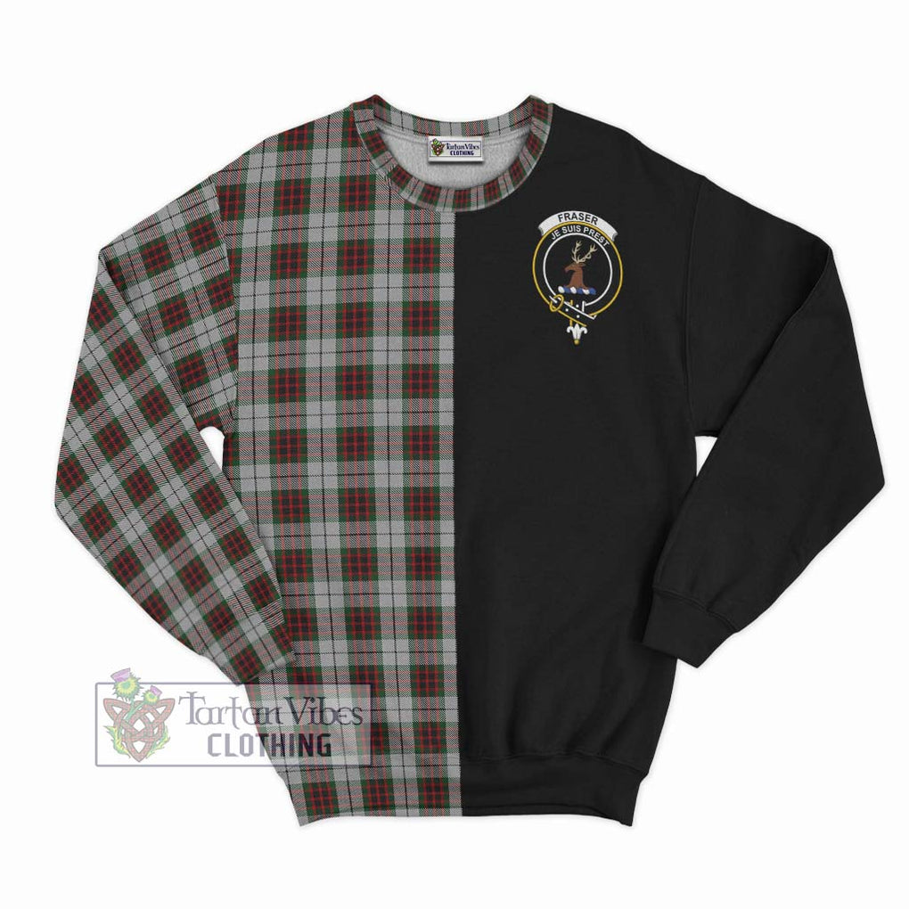 Fraser Dress Tartan Sweatshirt with Family Crest and Half Of Me Style - Tartanvibesclothing Shop