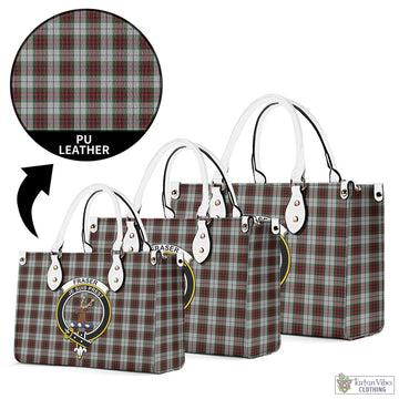 Fraser Dress Tartan Luxury Leather Handbags with Family Crest