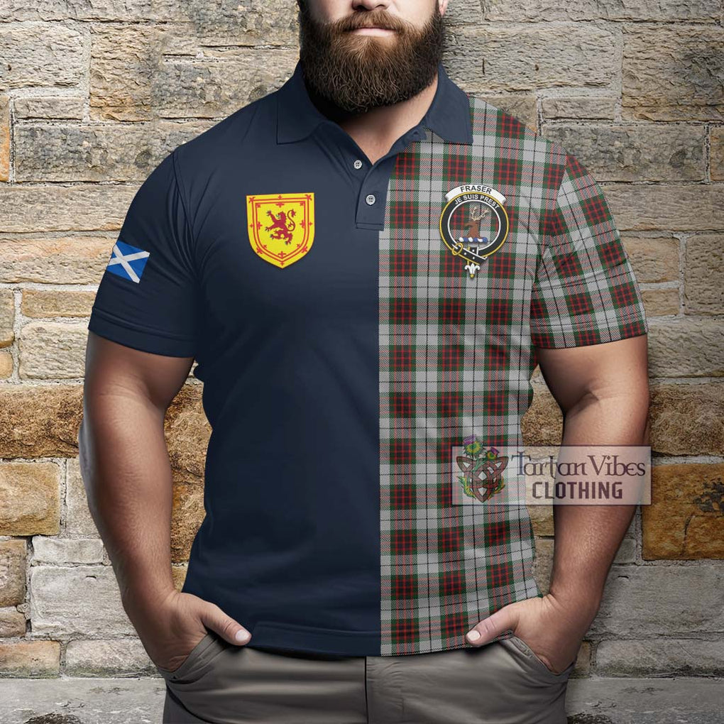 Tartan Vibes Clothing Fraser Dress Tartan Polo Shirt with Scottish Lion Royal Arm Half Style