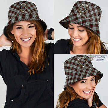 Fraser Dress Tartan Bucket Hat with Family Crest