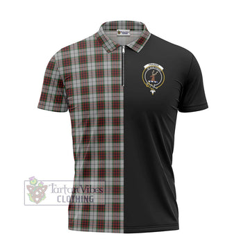 Fraser Dress Tartan Zipper Polo Shirt with Family Crest and Half Of Me Style