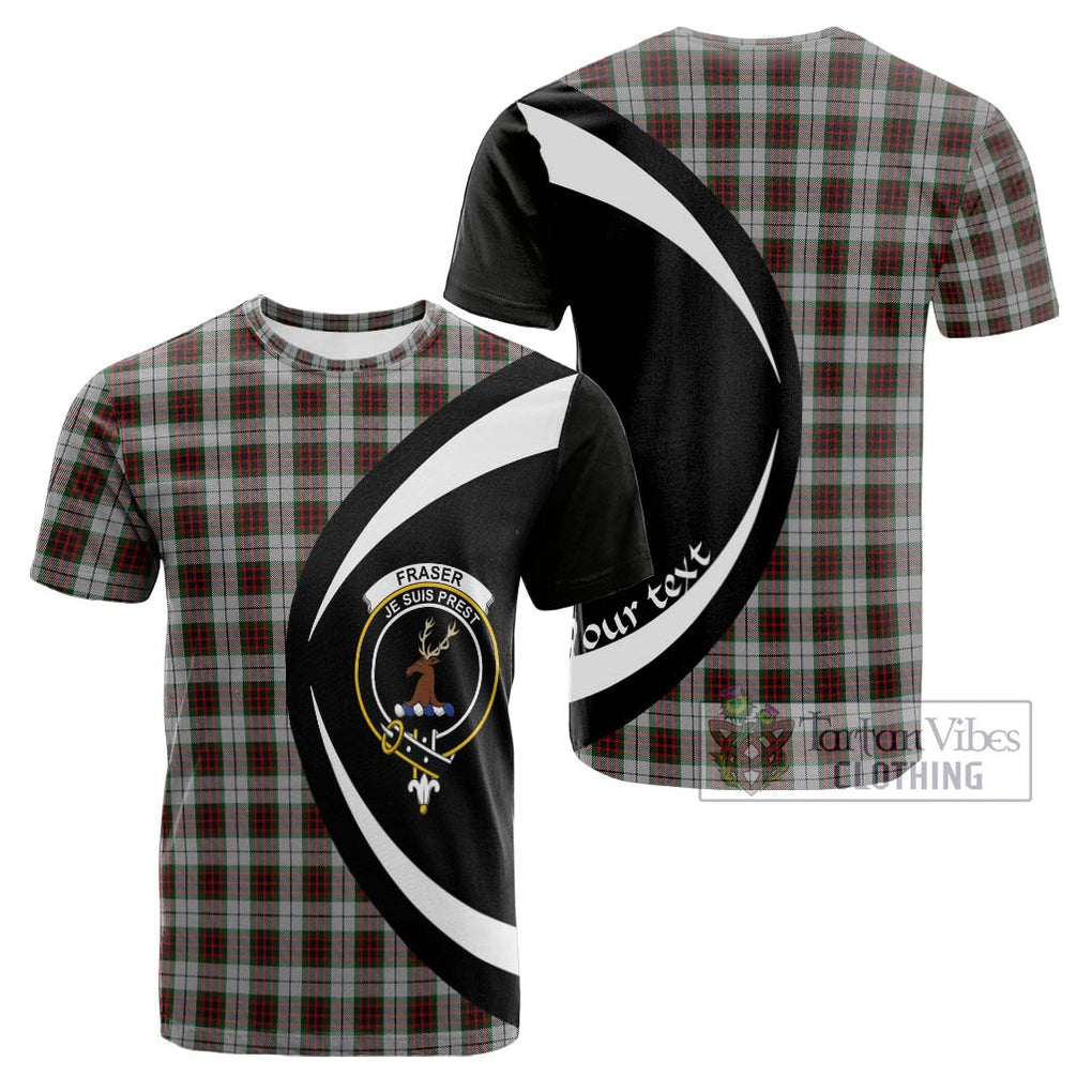 Tartan Vibes Clothing Fraser Dress Tartan Cotton T-shirt with Family Crest Circle Style