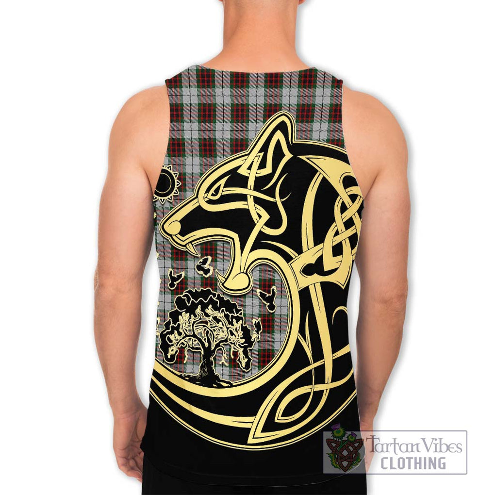 Fraser Dress Tartan Men's Tank Top with Family Crest Celtic Wolf Style - Tartan Vibes Clothing