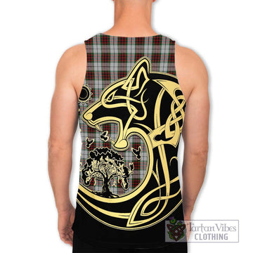 Fraser Dress Tartan Men's Tank Top with Family Crest Celtic Wolf Style