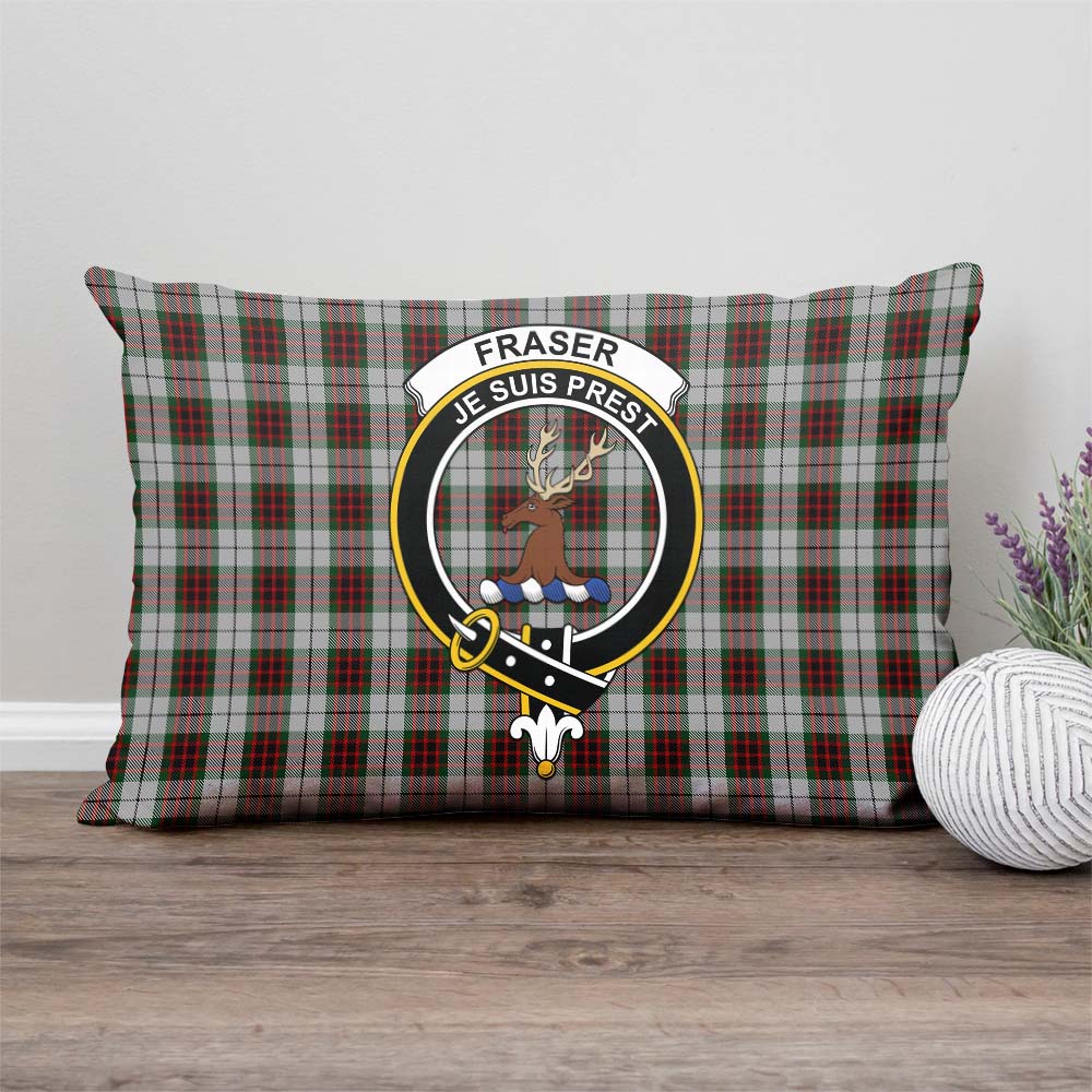 Fraser Dress Tartan Pillow Cover with Family Crest Rectangle Pillow Cover - Tartanvibesclothing