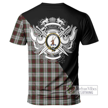 Fraser Dress Tartan T-Shirt with Family Crest and Military Logo Style