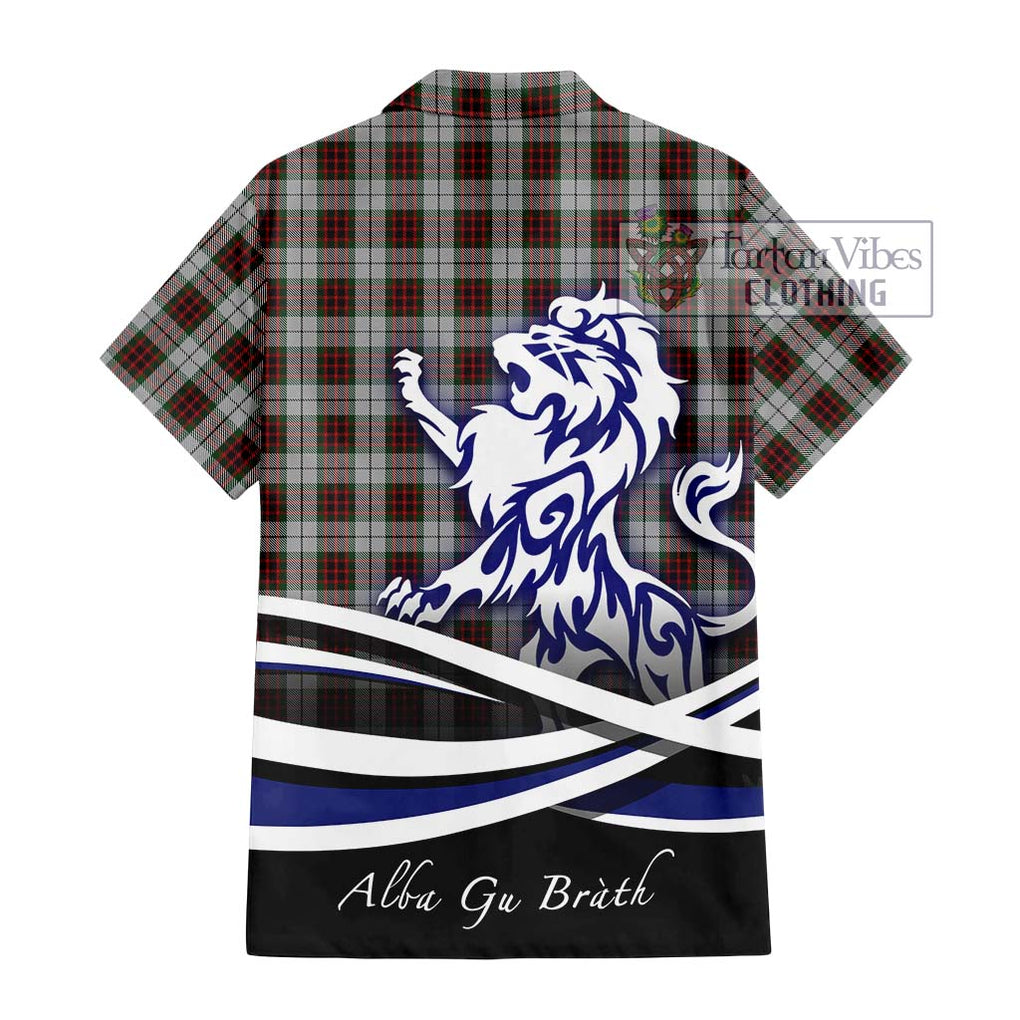 Fraser Dress Tartan Short Sleeve Button Shirt with Alba Gu Brath Regal Lion Emblem - Tartanvibesclothing Shop