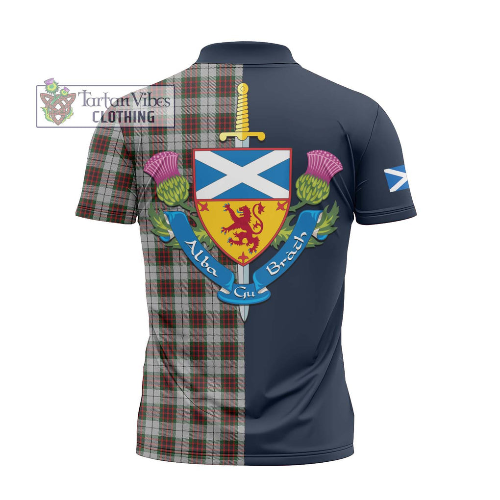 Tartan Vibes Clothing Fraser Dress Tartan Zipper Polo Shirt with Scottish Lion Royal Arm Half Style