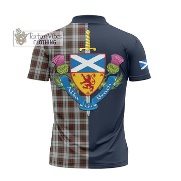 Fraser Dress Tartan Zipper Polo Shirt Alba with Scottish Lion Royal Arm Half Style