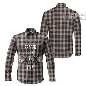 Fraser Dress Tartan Long Sleeve Button Shirt with Family Crest DNA In Me Style