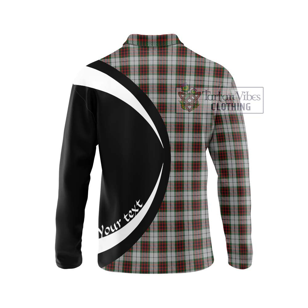 Fraser Dress Tartan Long Sleeve Polo Shirt with Family Crest Circle Style - Tartan Vibes Clothing