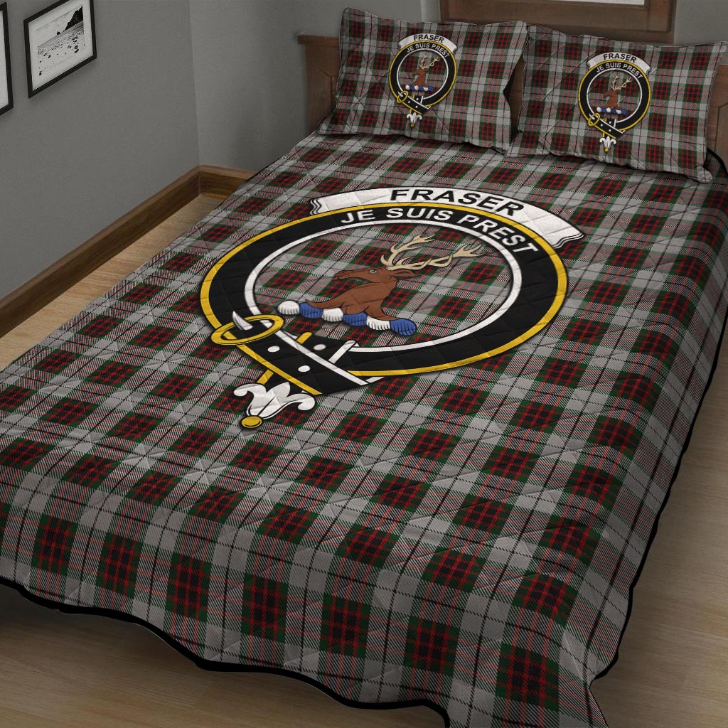 Fraser Dress Tartan Quilt Bed Set with Family Crest - Tartan Vibes Clothing