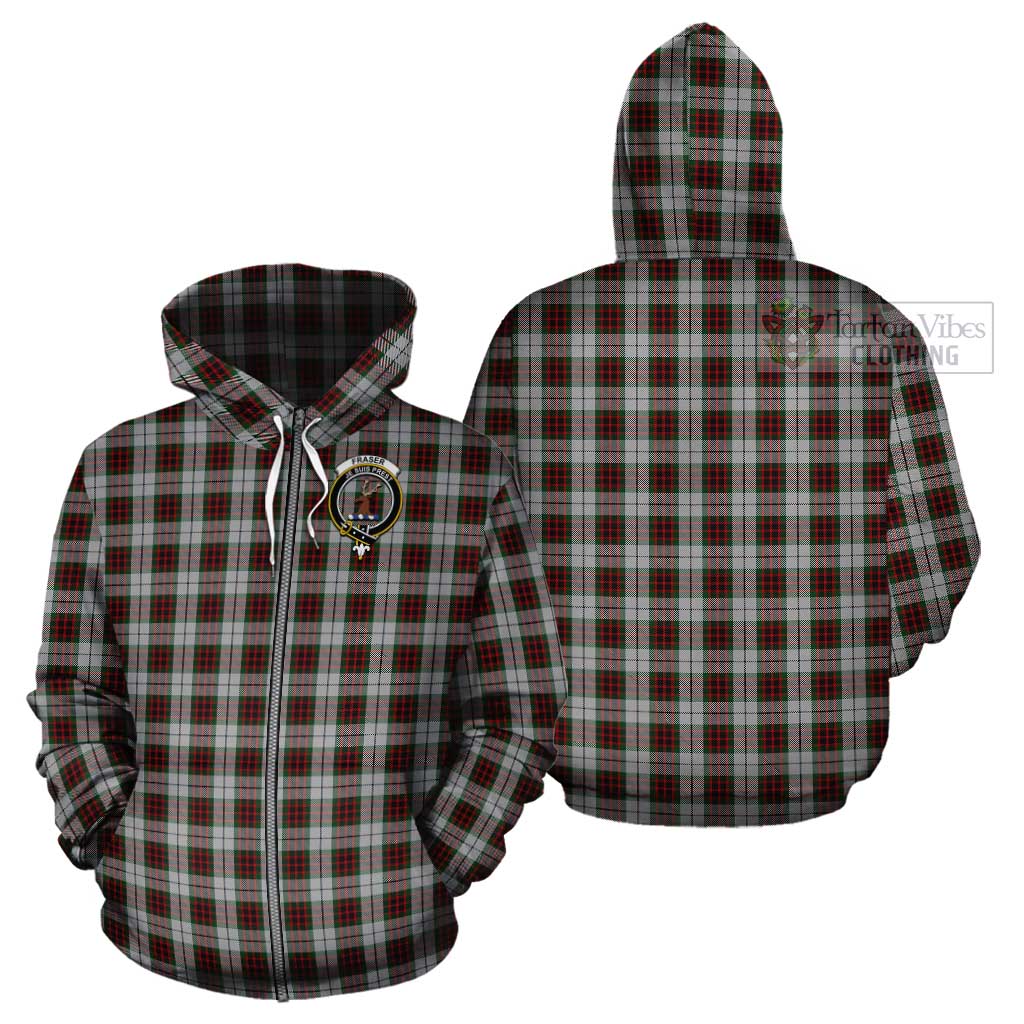 Tartan Vibes Clothing Fraser Dress Tartan Cotton Hoodie with Family Crest