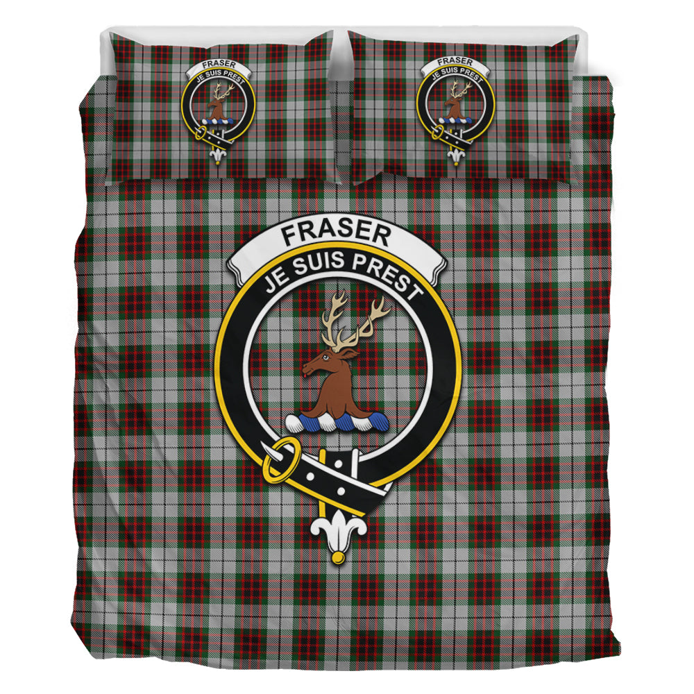 Fraser Dress Tartan Bedding Set with Family Crest - Tartan Vibes Clothing