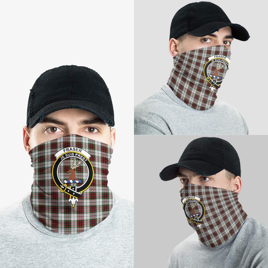 Fraser Dress Tartan Neck Gaiters, Tartan Bandanas, Tartan Head Band with Family Crest