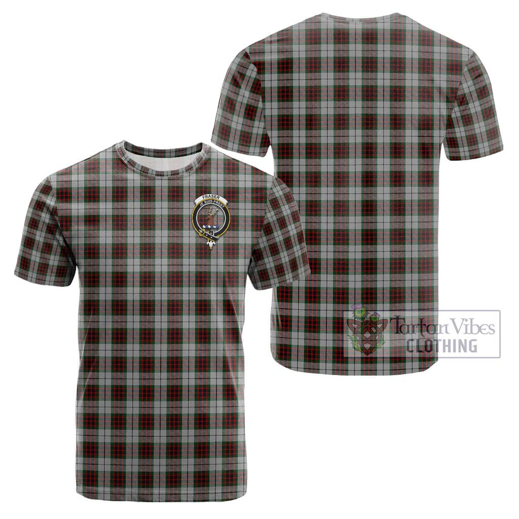 Fraser Dress Tartan Cotton T-Shirt with Family Crest Kid's Shirt - Tartanvibesclothing Shop